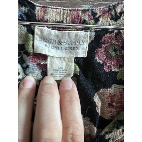 Ralph Lauren Women Tunic Top Mini Dress Size Large Pocket Floral V Neck Cottage - Picture 3 of 8
